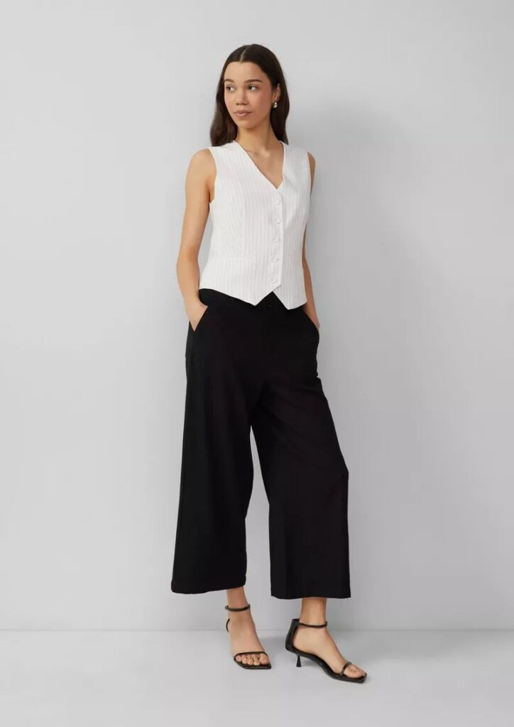 Qs Leinenhose schwarz