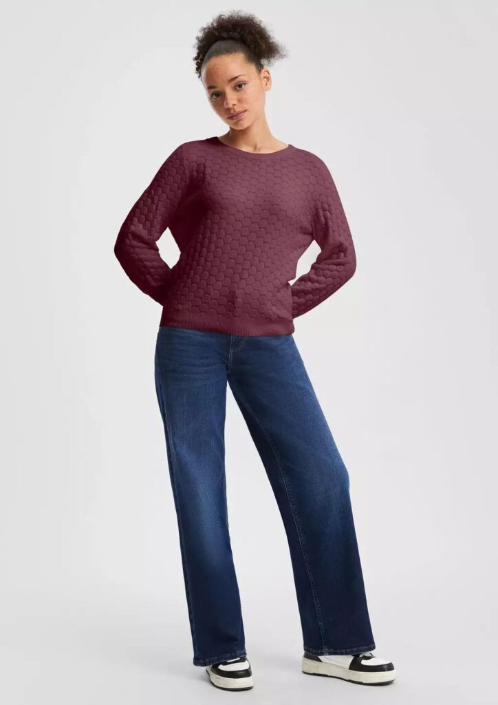 QS Pullover weinrot