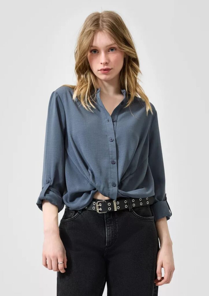 QS Bluse grau u. schwarz 39,99